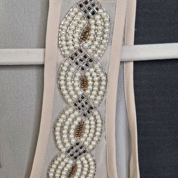 Philosophy Pearl Bead Embellished Cream Tank Size S NWT Glam - Picture 6 of 9